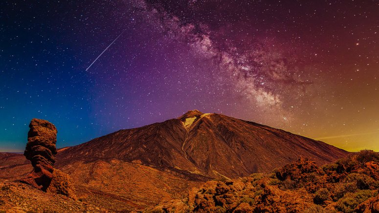 atardecer y estrellas teide