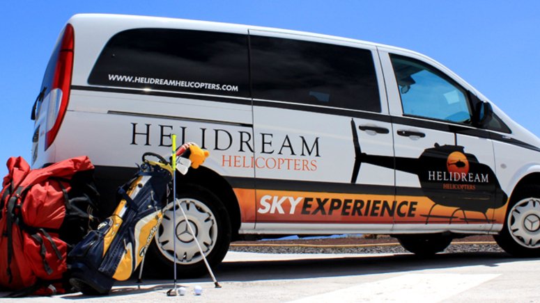 Tour en helicóptero y clase de golf